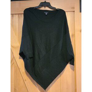 Chateau Size S/M Black Knit Poncho Butterfly Sleeve Sweater Asymmetric Hem Goth
